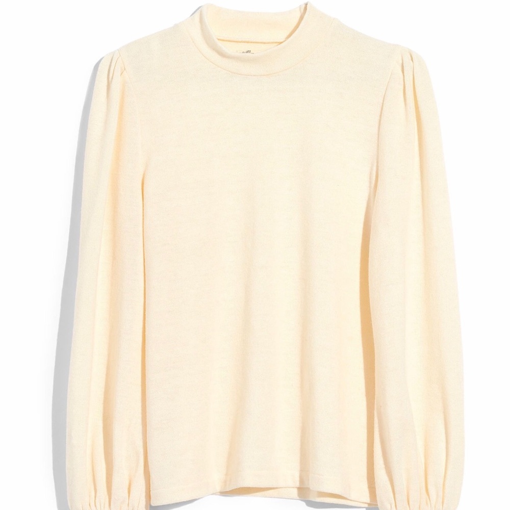 Madewell Puff Sleeve Mock Neck Top